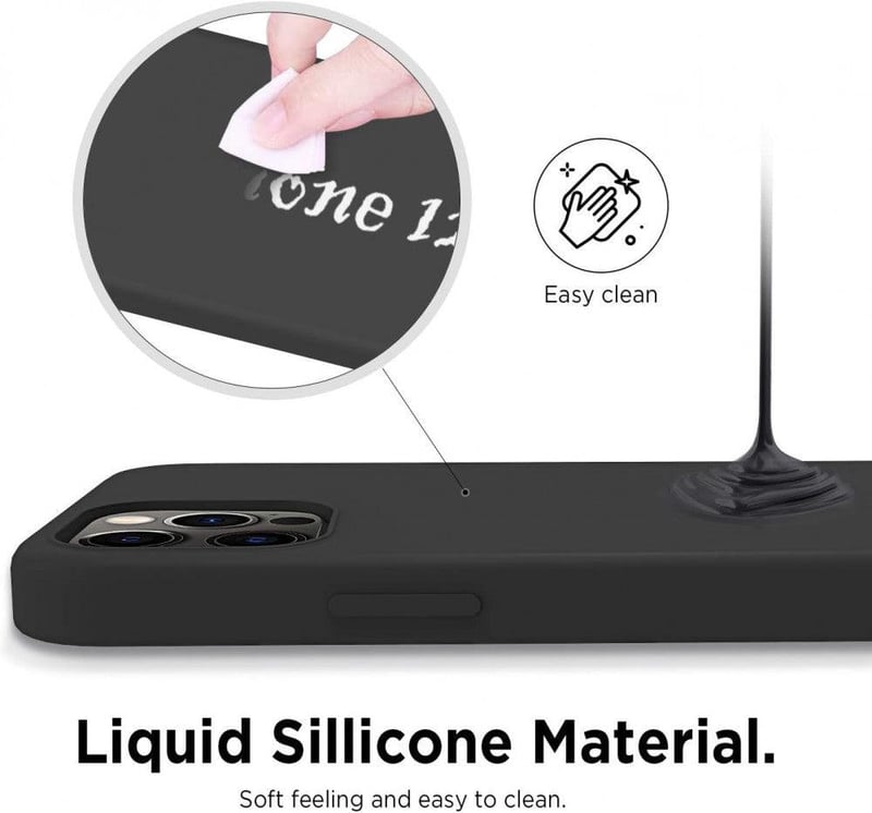 iPhone 12 Pro Max Sötétszürke Szilikon Tok Mikroszálas Béléssel