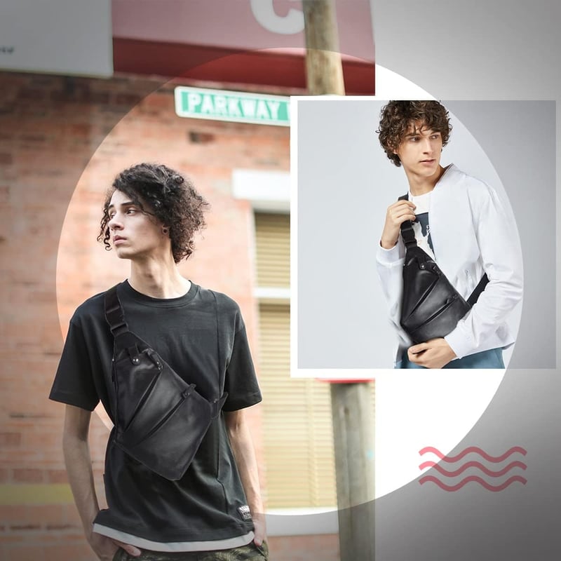 LOCAL LION Lopásbiztos Unisex Oldaltáska - Vízlepergető PU Bőr Crossbody Táska Több Zsebbel, Fekete, Városi Használatra

AI: I've created a 