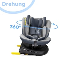 Reecle 360° Forgatható i-Size Gyerekülés ISOFIX Rögzítéssel 40-150 cm (0-36 kg), Születéstől 12 Éves Korig, ECE R129 Tanúsítvánnyal, Szürke 7