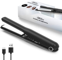 UKLISS Vezeték Nélküli Mini Hajvasaló és Hajgöndörítő 2 az 1-ben - 4000 mAh Akkumulátor, 3 Hőfokozat, Kerámia Lapok, Utazáshoz 1