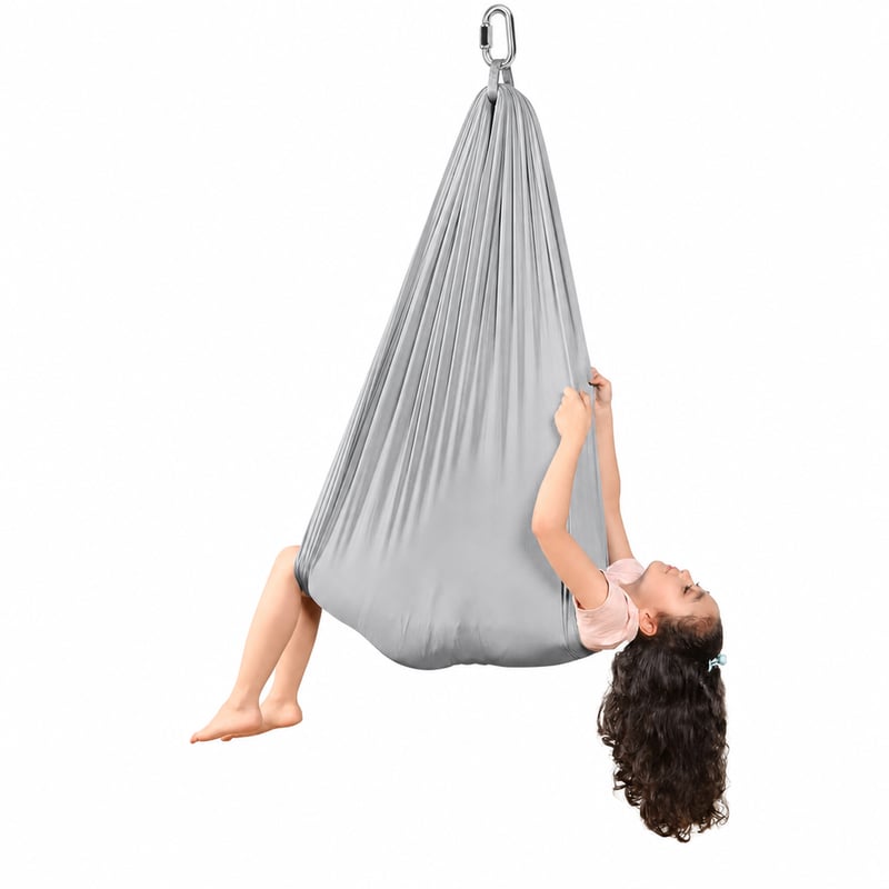 tylxayoxa set za aerial jogu, siva viseća mreža 150x280 cm, ljuljačka za zračnu jogu 200 kg — osigurana kopča (stanje: vidi 2. sliku)