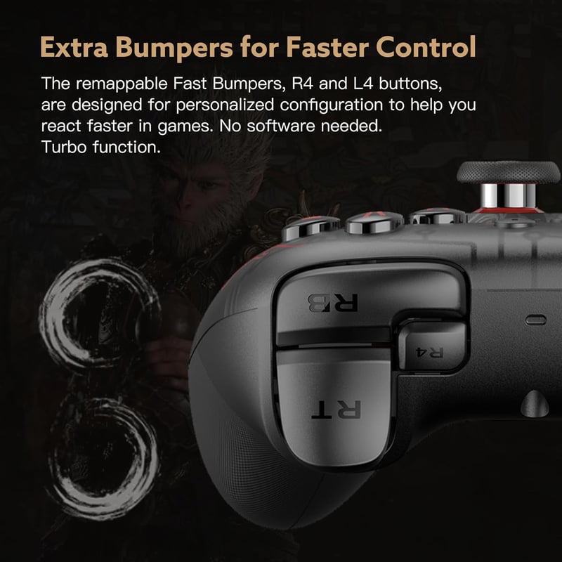 8bitdo Ultimate 2C Vezeték Nélküli Kontroller Windows PC és Android Eszközökhöz, Hall-Effekt Joystickkel, Drift-Mentes, 1000Hz Válaszidő, Bl