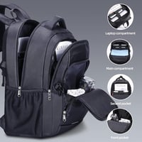 HOMIEE Nagy Méretű Vízálló Utazó Hátizsák 17,3" Laptoptartóval, Fekete 3