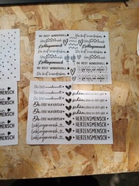Hongma Rub On naljepnica Herzensmensch s natpisima za Raysin gips, 4 komada, A5 format 14x19 cm, rabljeno stanje 4
