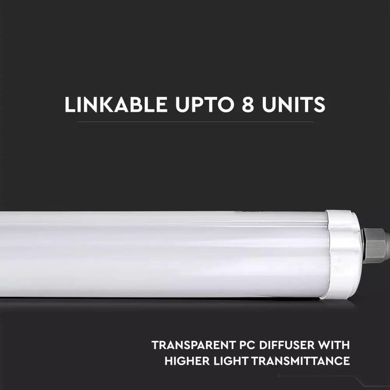 ZONE LED 4 db-os IP65 Vízálló LED Lámpa Szett - 120 cm, 36W, 4320 Lumen, Hideg Fehér 6500K, Pince és Nedves Helyiség Világítás, Kültéri-Belt