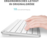 iClever Vezeték Nélküli Billentyűzet-Egér Szett - Újratölthető, QWERTZ Kiosztás, 2.4 GHz, Számgombos, PC/Laptop/Smart TV Kompatibilis, Fehér - silver 5