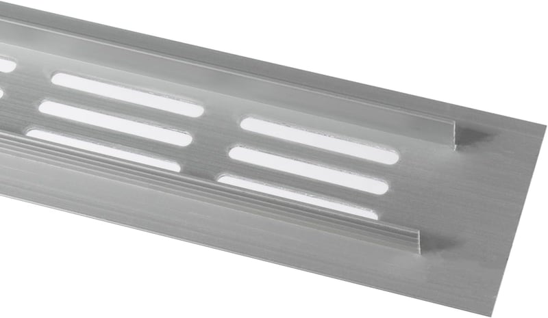 Vent Systems Alumínium Szellőzőrács 40x300 mm - Ezüst Légbeömlő Nyílás Beltéri/Kültéri Használatra, Fűtés-Hűtés Rendszerekhez