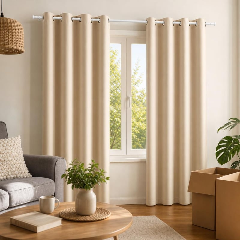 Set za uređenje doma: karniša 71–120 cm + 2× zavjesa za zamračivanje 137×117 cm