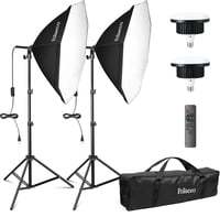 Potaeco Stúdió Világítás Szett 2db Oktogon Softbox LED 150W Távirányítóval Állítható Állvánnyal Fotózáshoz Videózáshoz 1