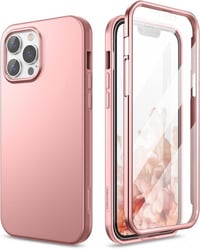 Apple iPhone 13 Pro Rózsaarany Szilikon Tok Beépített Képernyővédővel 1