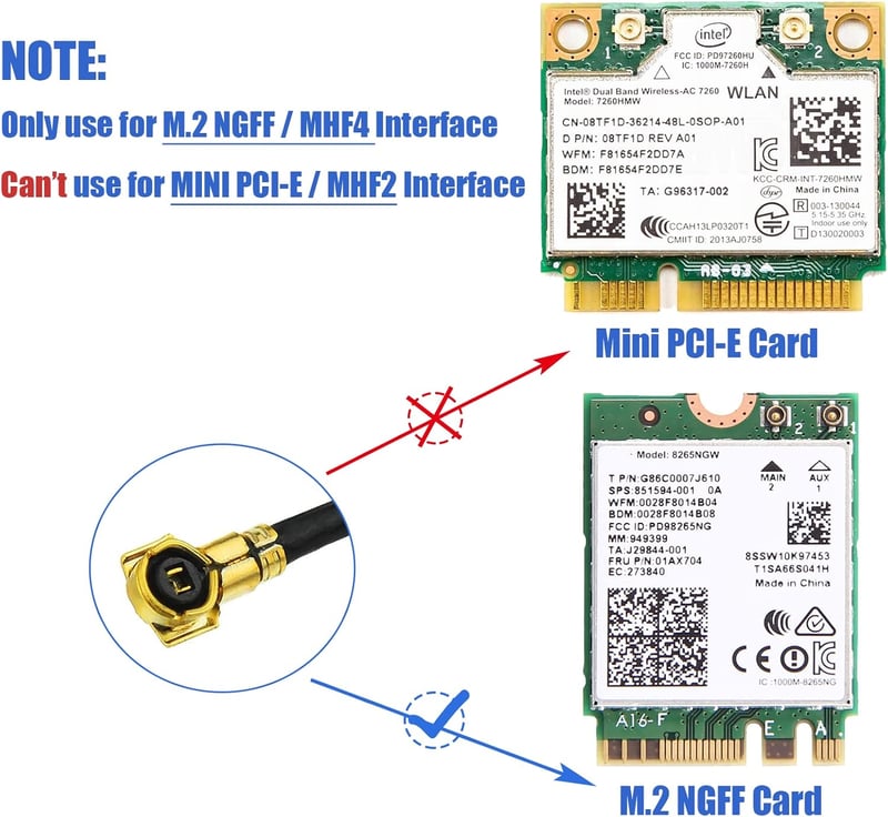 Bingfu U.FL IPX MHF4 - RP-SMA WiFi Antenna Kábel 30cm 2db - Intel AX200NGW 8265AC 7265AC 9560AC M.2 NGFF Hálózati Kártyákhoz