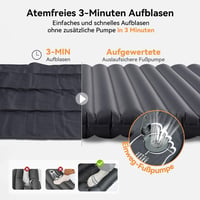 Hikenture Ultrakönnyű Dupla Kempingmatrac - 200x140x10cm Felfújható Matrac 2 Személynek, Beépített Lábpumpával, Túrázáshoz, Kempingezéshez,  6