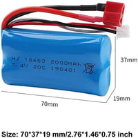WLtoys RC terepjáró akkumulátor szett: 2db 7,4V Li-ion + USB töltő 4