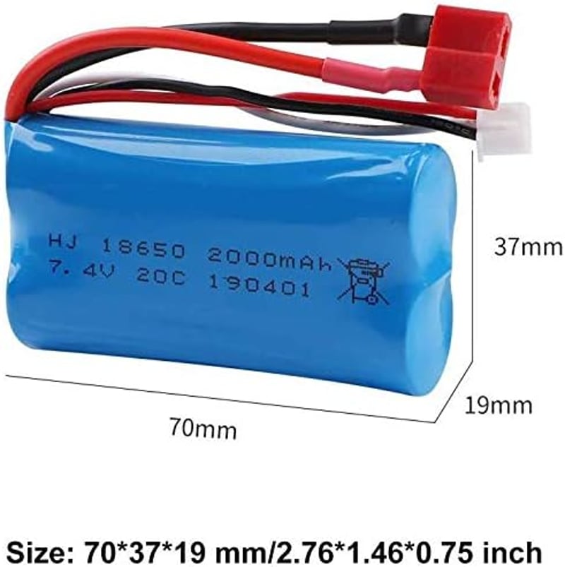 WLtoys RC terepjáró akkumulátor szett: 2db 7,4V Li-ion + USB töltő