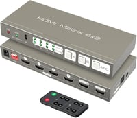HDMI Matrix Switch 4K 60Hz - 4 be 2 ki elosztó, optikai és AUX hangkimenettel, HDR10 támogatással 1