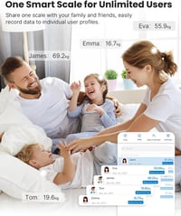 RENPHO Bluetooth Okos Testzsírmérleg - BMI, Izomtömeg, Víz, Fehérje Mérés, Fekete 5
