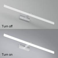 Klighten LED Tükör Világítás 24W - 80cm Ezüst Fürdőszobai Lámpa IP44 Vízálló 6000K Hideg Fehér 1170LM 180° Forgatható Fali Tükörlámpa 4