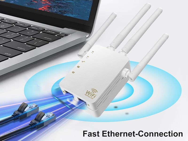 TP-Link AC1200 Dual Band WiFi Jelerősítő 4 Antennával, WPS és LAN Portokkal