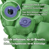 HIKENTURE Ultrakönnyű Felfújható Kempingmatrac - Kompakt Túramatrac Kempingezéshez, Kiránduláshoz, Utazáshoz - Kék, Zöld, Szürke 3