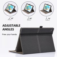DLveer Prémium Műbőr Tok Teclast M40 Pro/P20S 10 Hüvelykes Tablethez - 360 Fokos Védelem, Többszögű Állvány, Tolltartó, Fekete 3