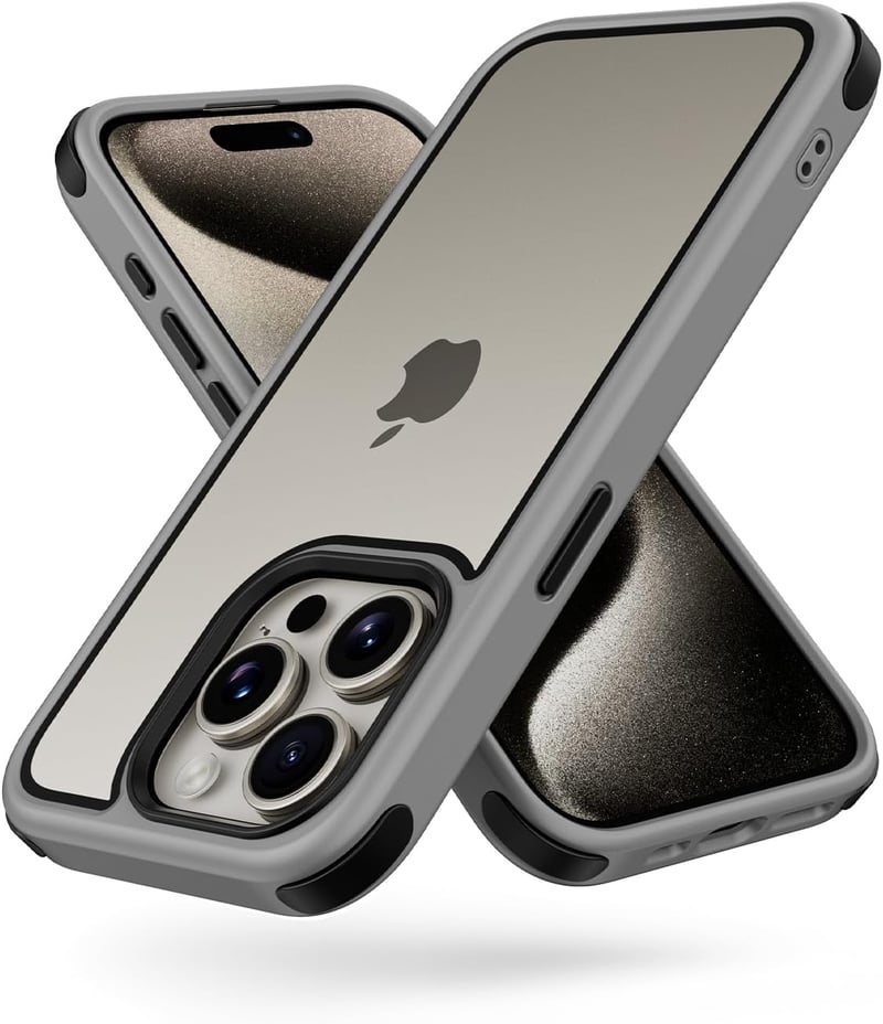 MobNano Ultra Hybrid átlátszó, ütésálló iPhone 15 Pro tok - Titán