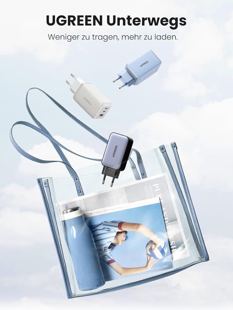UGREEN Nexode 65W GaN USB-C töltő 3 porttal, iPhone 15, MacBook, Samsung S24 kompatibilis