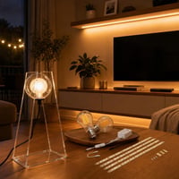 Čarolija dnevnog svjetla: LED traka s prekidačem + staklena stolna lampa + prigušiva E27 žarulja 1