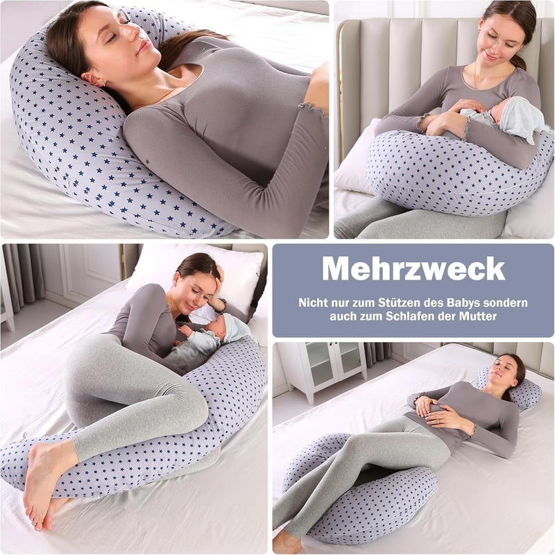 Chilling Home XXL 2 az 1-ben kék terhességi és szoptatós párna, levehető huzattal