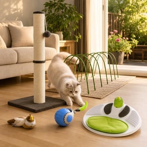 Cat Adventure set: 1x lopta + 1x vrabac + 1x grebalica 78cm + 10x tunel + 1x wellness centar