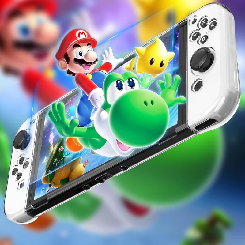 Nintendo Switch OLED védőtok és kiegészítő szett, átlátszó dokkolható tokkal
