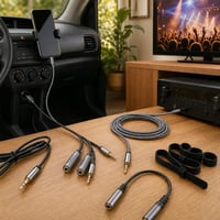 AUX glazbeni paket: 2x AUX kabel + Y-razdjelnik + produžni kabel + USB-C adapter + 30x držač kabela 1