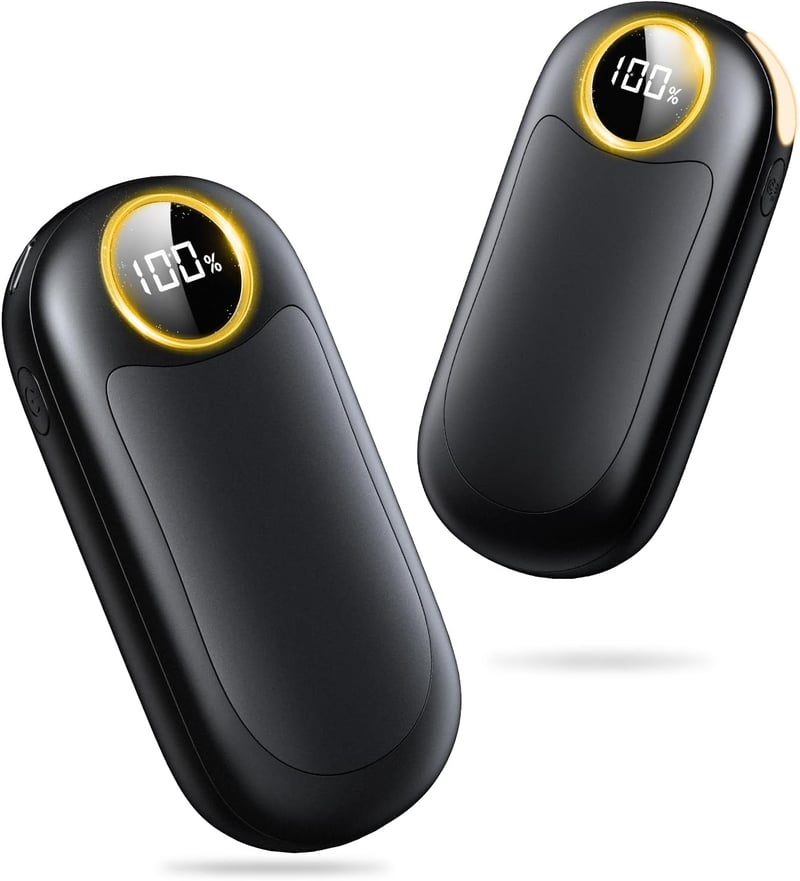 BOIROS Elektromos Kézmelegítő Szett, 14000 mAh, 2 db, Kétoldalas Fűtés 55°C-ig, 8 Fűtési Mód, 20 Órás Üzemidő, USB Tölthető, Unisex