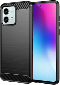 Motorola G84 védőtok és edzett üveg fólia szett - 9H keménység, karbon mintás, fekete 3