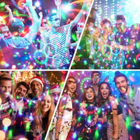 URAQT LED Diszkógömb Szett - 2 db 360° Forgó Partyfény Távirányítóval, 7 RGB Színmód, Zenére Változó Fények Gyerekeknek, Halloween, Karácson 7
