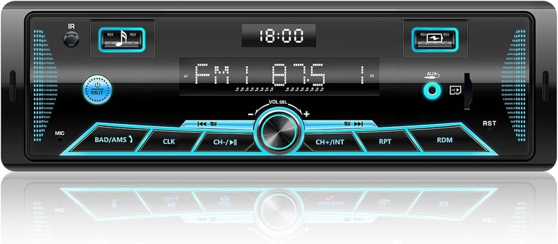 CAR Bluetooth autórádió 7 színű LCD kijelzővel, 4x65W, FM/AM/USB/AUX