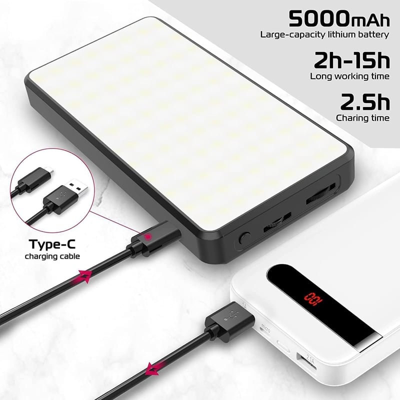 Ulanzi 200 LED videólámpa 5000mAh akkuval, állítható színhőmérséklettel, DSLR-kompatibilis