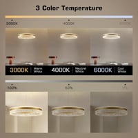 KSIBNW Arany LED Függőlámpa - 60W Dimmelhető Modern Mennyezeti Világítás 50cm Átmérővel, Távirányítóval és Applikációval Étkezőbe, Nappaliba 5