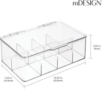 mDesign átlátszó teafilter tároló doboz 8 rekesszel, 2 darabos szett 4
