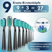 Dada-Tech Ultrahangos Elektromos Fogkefe 5 Üzemmóddal, Időzítővel, 9 Fejjel - Fekete 6