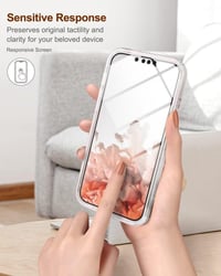 Apple iPhone 13 Pro Márványmintás Szilikon Tok Beépített Képernyővédővel - Fehér-Arany 4