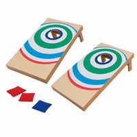 Set de joc cu aruncare la țintă Schildkröt Cornhole, MDF certificat FSC, 52x30x14 cm – defect, parțial funcțional: un picior al tablei este rupt, 3 saci (pentru stare: vezi a 2-a imagine) 1
