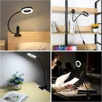 URAQT LED Csiptetős Lámpa, 360° Hajlítható Nyakkal, 3 Színhőmérséklet, 11 Fényerőszint, 150 cm USB Kábel, Olvasáshoz, Irodába, Hálószobába 6