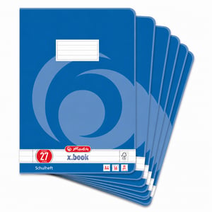 Caiet școlar Herlitz x.book A4, liniatură 27, cu margine, 16 file, 80 g/m², set de 10 bucăți