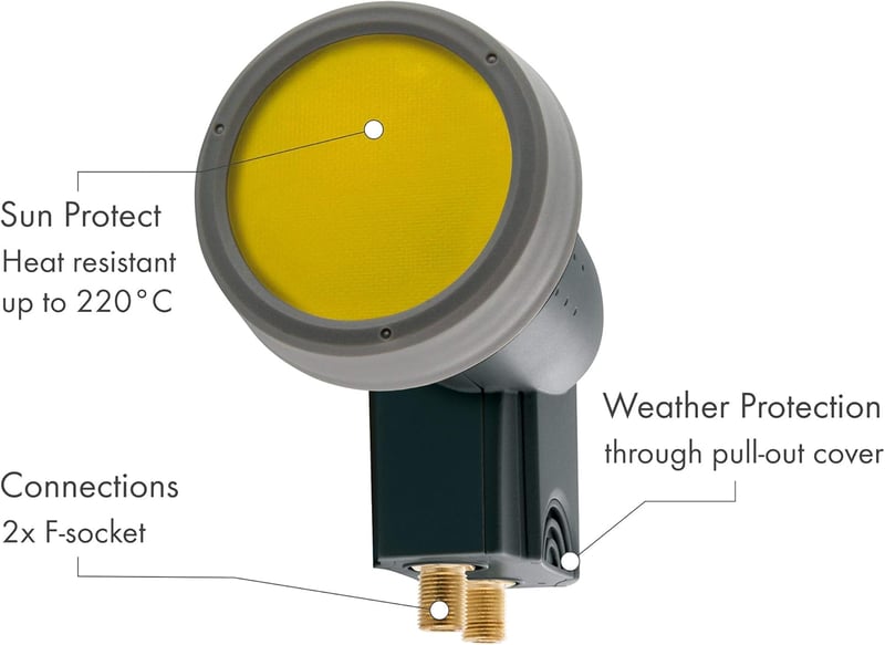 Schwaiger 340 Twin LNB digitális műholdvevő fej, hőálló, aranyozott csatlakozókkal