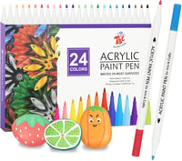 TBC 24 színű vízálló akrilfesték marker kő, vászon, fa festésére 1