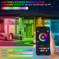 VAYALT RGB LED Reflektor Szett, 2db 48W Bluetooth Vezérelhető Fényár, IP66 Vízálló, Színváltós Partyfény DJ, Diszkó, Kert Világításhoz (Mele 6