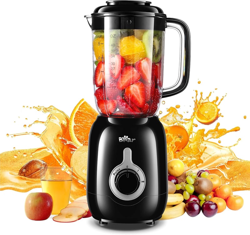 Bear 500W Professzionális Turmixgép 1,2L Kehellyel - Jégzúzás, Smoothie Készítés, Öntisztító