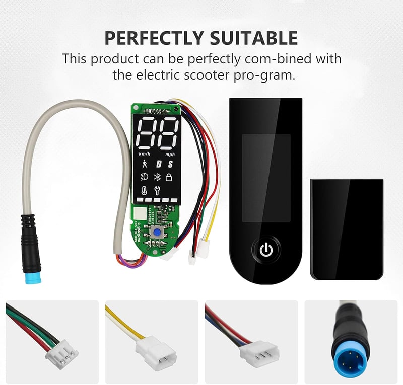 Yungeln Bluetooth V2.0 Roller Műszerfal 3 Csatlakozókábellel - Univerzális Verzió Xiaomi M365Pro Pro2 Elektromos Rollerhez - Vízálló Fém Ker