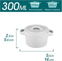 vancasso MORANDI 4 részes mini sütőtál szett fedővel, 300 ml-es krémszínű kerámia cocotte edények 2