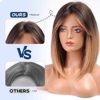 HAIRCUBE Női Paróka 40 cm Barna-Réz Szőke Hullámos Műhaj Frufruval - Függöny Frufrus Szintetikus Paróka Hétköznapi és Cosplay Használatra 3